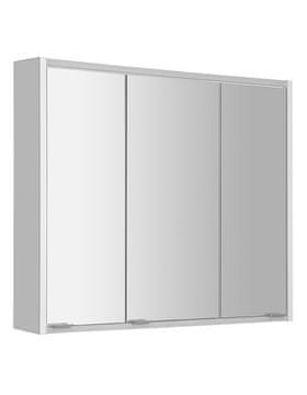 SAPHO Zidna zrcalna LED ormarić BATU 80x71x15cm, bijeli sjaj s 3 vrata