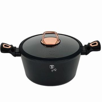 Berlingerhaus Lonac s poklopcem i mramornom površinom BH-8165 24 cm kolekcija Crna ruža