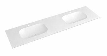 SAPHO TREOS Dvojno Umyvadlo 171,6x51,3 cm, Rockstone, Bijela Mat