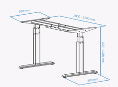 UVI podizno električno postolje za stol, sivo