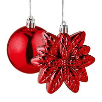 Northix Kuglice za božićno drvce, pakiranje od 100 komada, 10 dizajna, mat, sjajne i svjetlucave završne obrade