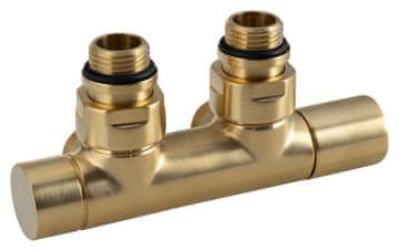 SAPHO Twin priključni set ventila za centralno priključivanje, mat zlato