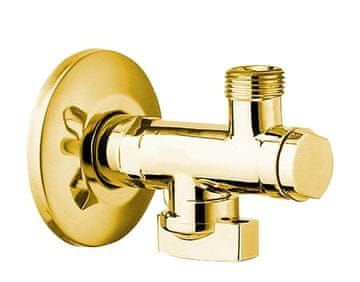 SAPHO Kutični ventil s maticom, 1/2"x 3/8", zlatni završetak