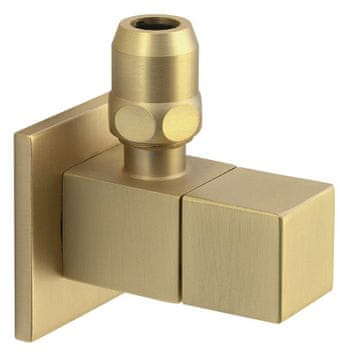SAPHO Kvadratni ugaoni ventil s maticom, 1/2"x3/8", mat zlato, bez filtera, SAPHO