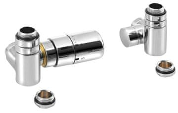 SAPHO Kombinirani termostatski ventil, kutni lijevi, krom, SAPHO