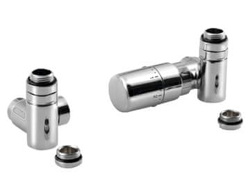 SAPHO Kombinirana termostatska kutna ventilna garnitura, desna, kromirana