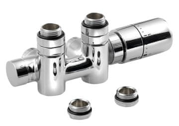 SAPHO TWIN COMBI TERMOSTATSKI PRIKLJUČNI VENTIL SREDIŠNJI, DESNI, KROMIRANI