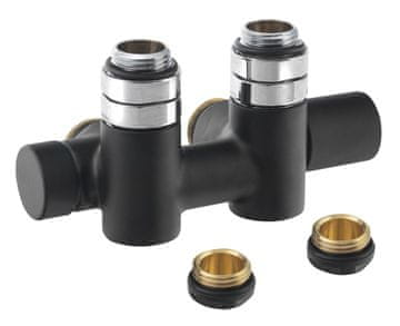 SAPHO TWIN COMBI ventil za srednji priključak, desni, mat crna