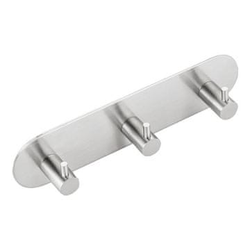 SAPHO Samoljepljivi trostruki zidni kuka, okrugli, matirani nehrđajući čelik