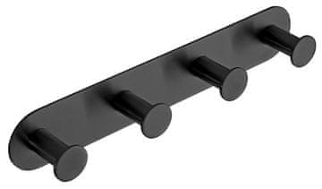 SAPHO X-ROUND Matirana Crna Samoljepljiva Četvero kuka za Kupaonicu