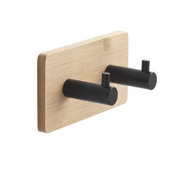 Gedy Samoljepljiva Dvostruka Kuka, Crna/Bambus, Gedy BAMBOOM