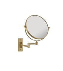 Gedy GAIA visiće kozmetičko ogledalo, Ø 180 mm, dvostrano, mat zlato