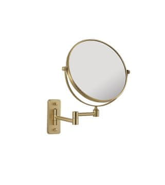 Gedy GAIA visiće kozmetičko ogledalo, Ø 180 mm, dvostrano, mat zlato