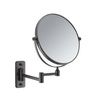 Gedy GEDY GAIA Obostrano Kozmetičko Zrcalo Ø180mm, Gun Metal, Zidna Montaža