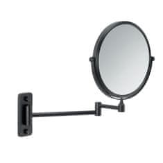 Gedy GAIA Viseće Dvostrano Kozmetičko Ogledalo Ø180mm, Mat Crna, 3x Zoom