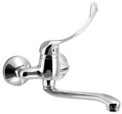 AQUALINE AQUALINE 35 Zidna slavina 100mm, Medicinska ručka, Rotirajući izljev, 220mm, Kromirana