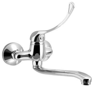 AQUALINE AQUALINE 35 Zidna slavina 100mm, Medicinska ručka, Rotirajući izljev, 220mm, Kromirana