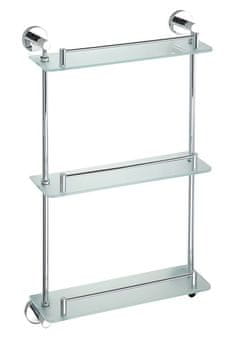SAPHO Trocinski kromiran kružni stakleni troslojni kupaonski stalak 380x675x130mm