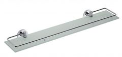 SAPHO Staklena Polica SAPHO X-ROUND, 600x130mm, Matirano Staklo, Kromirana Završna obrada
