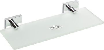 SAPHO X-SQUARE Staklena Polica 30x5.5x13cm, Matirano Staklo, Kromirana Završna Obrada