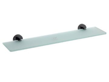 SAPHO X-ROUND Mat Crna Staklena Polica, Kupaonska, 600mm