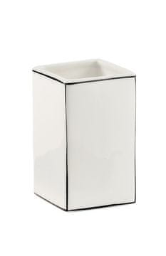 Gedy LUCREZIA četvrtasta keramička čaša za kistove, bijela