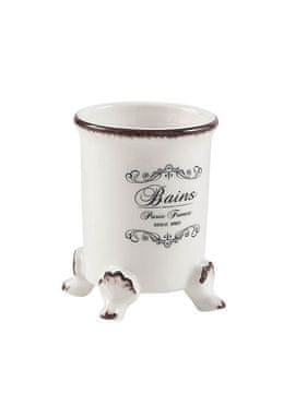 Gedy Keramička Čaša za Zubne Četkice AMELIE Retro Stil, Bijela