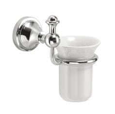 Gedy NEVIS Keramički Držač Za Četkice s Krom Detaljima Retro Dizajn