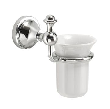 Gedy NEVIS Keramički Držač Za Četkice s Krom Detaljima Retro Dizajn