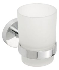 SAPHO X-ROUND Držač Četkica, Kromirano Mlečno Staklo