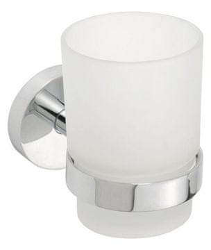 SAPHO X-ROUND Držač Četkica, Kromirano Mlečno Staklo