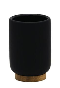 Ridder Elegantna Držač za Četkice, Crna Keramik/Bambus