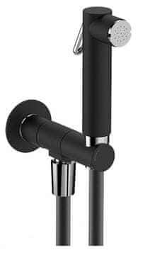 SAPHO Crni Mat Zidni Ventil s Ručnim Bide Tušem i Sigurnosnim Osiguračem, Okruglog Oblika