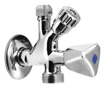 AQUALINE Kombinirani ventil s kromiranjem 1/2"x3/4"x3/8" AQUALINE