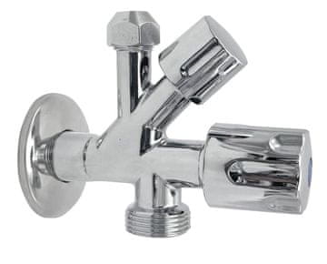 Bruckner Kombinirani ventil od kromirane mjedi, navoj 1/2"x3/4"x3/8"