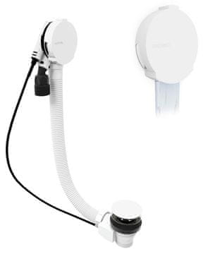 POLYSAN Set za kadu s ulazom vode, bovden upravljanje, 600mm, bijela zátka Ø72mm