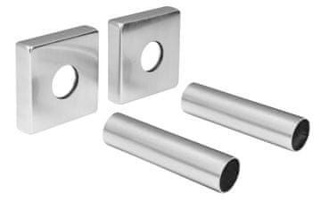 SAPHO Set kvadratnih pokrovnih rozeta, brušeni nehrđajući čelik