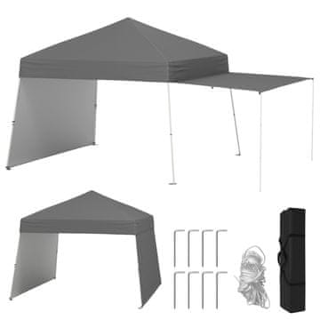 Northix Sklopivi paviljon šator 430x280 cm sivi UV zaštita