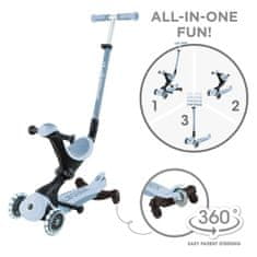 Globber GO UP Deluxe LIGHTS ECOLOGIC skuter od 360°, sklopivi, svjetleći kotači, plavi (697-501)