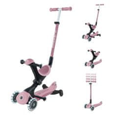 Globber GO UP Deluxe LIGHTS ECOLOGIC 360° romobil, sklopivi, svjetleći kotači, roza (697-510)