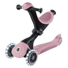 Globber GO UP Deluxe LIGHTS ECOLOGIC 360° romobil, sklopivi, svjetleći kotači, roza (697-510)