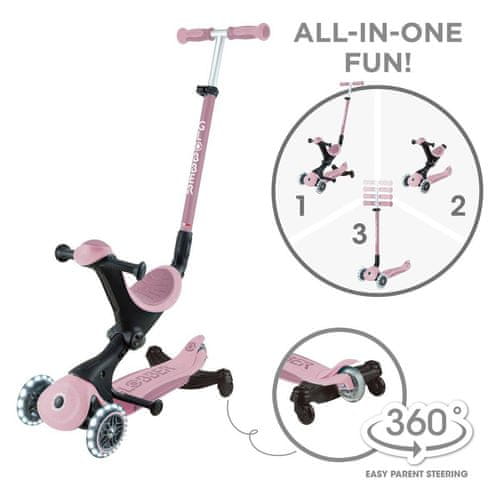 Globber GO UP Deluxe 360 roza