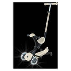 Globber GO UP Deluxe LIGHTS ECOLOGIC 360° romobil, sklopivi, svjetleći kotači, bež (697-566)