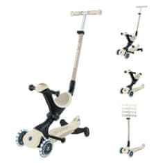 Globber GO UP Deluxe LIGHTS ECOLOGIC 360° romobil, sklopivi, svjetleći kotači, bež (697-566)