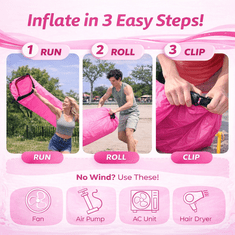 VIVVA® Napuhivačka ležaljka 180 cm, prijenosna zračna sofa s torbom, lagana i udobna za kampiranje i plažu | COMFYAIR Ružičasta