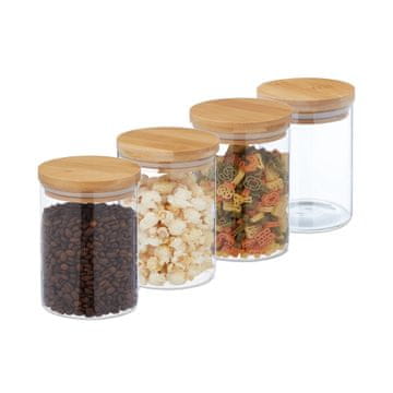 Northix Set od 4 staklene posude za pohranu 750 ml s hermetičkim čeličnim poklopcem