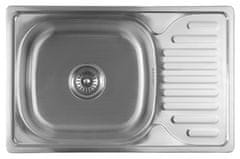 AQUALINE Ugradbeni nehrđajući čelik sudoper s ocjednom pločom 66x18x42 cm