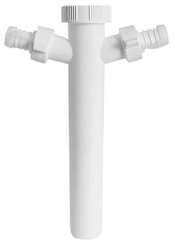 Bruckner Odtokna cijev za sudoper 6/4", bijela, dvostruka odvodna spoja za perilicu, DN40