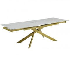 Fort Proširivi blagovaonski stol GOLDIE 160+40+40 (bijela/zlatna)