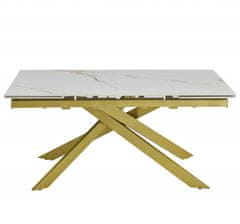 Fort Proširivi blagovaonski stol GOLDIE 160+40+40 (bijela/zlatna)